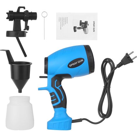Pistolet à peinture électrique 550 W, 800 ml, haute pression, 3 modes de pulvérisation, débit réglable, buse en plastique 2,5 mm, idéal pour peindre meubles, clôtures, voitures et vélos. (1/2)