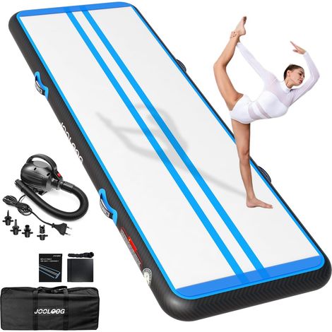 Tapis de Gymnastique Gonflable 10/20cm Épaisseur, Air Floor Mat avec Pompe Pratique, Tapis d'Entraîment Piste d'Acrobatie 3M 4M 5M 6M, Tapis Gonflable pour Gymnaste, Yoga, Taekwondo, Cheerleading (1/5)