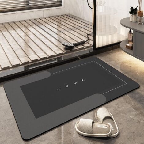 Tapis de sol super absorbant (40x60 cm, rectangulaire gris foncé) séchage rapide, tapis de cuisine, tapis de salle de bain (1/5)