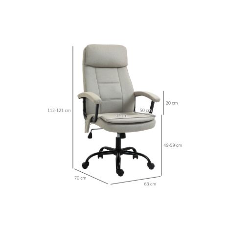 Fauteuil de bureau beige ergonomique avec massage, hauteur réglable et fonction bascule pour bureau et télétravail (1/5)