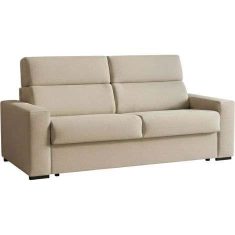 Dmora - Divano fisso 3 posti Ozegna, Sofà lineare per salotto, imbottito, sfoderabile, Qualità 100% Made in Italy, 220x95 h100 cm, Beige (1/5)