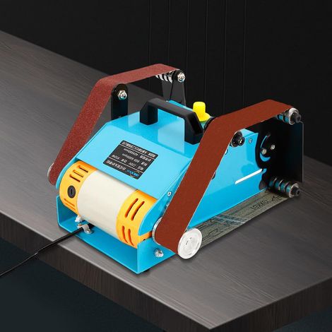 Touret de meulage à eau - Double meuleuse - Avec ponceuse à bande - Ponceuse électrique à courroie - Design à double tête - 950 W - 800-10000 tr/min (1/5)