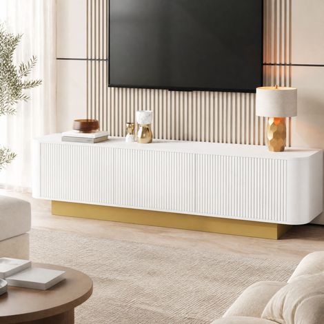CHICFURN Mueble TV 170 x 40,5 x 47 cm blanco de MDF y tablero de partículas (1/5)