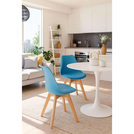 ORION91oficial® - Silla SIRIO Color Azul Claro Asiento Polipropileno y Patas Haya (81x48x54 cm) Estilo Escandinavo, Comedor, Hostelería, Oficina, Salón, Teletrabajo, Cocina - spaziOrion91 - Unidad (1/5)