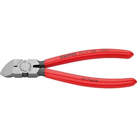 Pince coupante diagonale platique polie revetement plastique Longueur 160mm 45°lame coudee