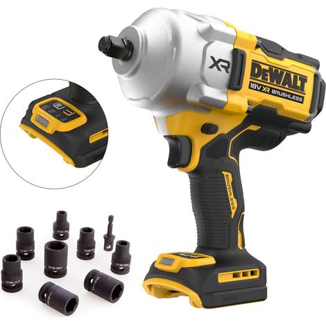 Dewalt 18v DCF961N XR High Torque Impact Wrench 1/2"" 1626Nm Bare +9PC Socket Set (1/5)