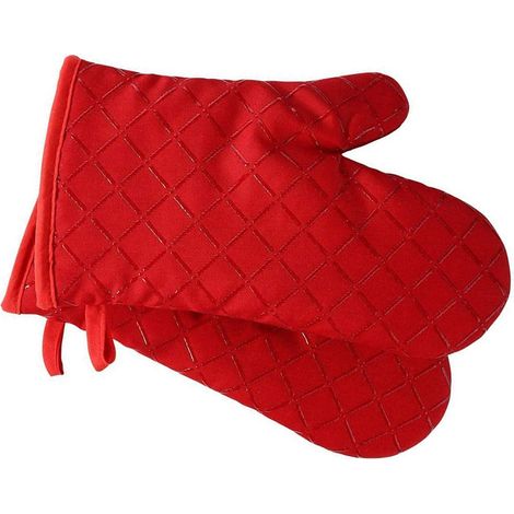 Gants De Cuisinière En Silicone Et Coton - Résistants À La Chaleur Jusqu'à 200 °C - Antidérapants - Protection Du Poignet - Par 2 (1/5)