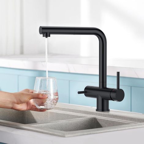 Robinet de douche extractible 3 voies, robinet de cuisine à 2 leviers (1/5)