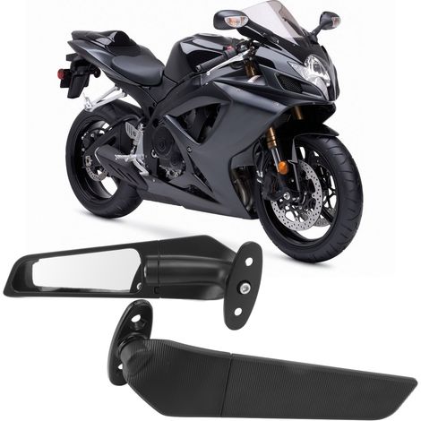 Rétroviseur modifié pour moto avec ailerons et réflecteurs, compatible avec SUZUKI GSXR600 2001-2019