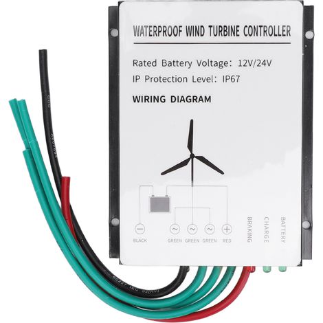Contrôleur d'éolienne 400 W, étanche IP67, régulateur de générateur d'éolienne 12 V/24 V (1/5)