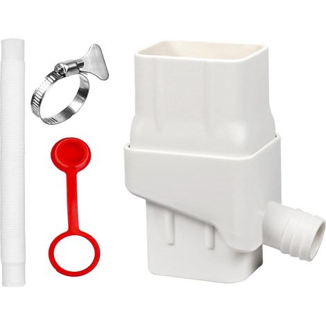 Récupérateur d'eau de pluie, raccord pour récupérateur d'eau de pluie, kit de récupération d'eau de pluie blanc (1/3)