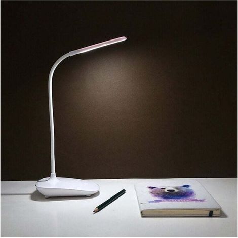 UlisemGladle LED-Schreibtischlampe ohne Kabel, batteriebetriebene Tischlampen, dimmbares wiederaufladbares Leselicht mit Timer, verstellbare Schwanenhals-Touch-Lampe fürs Büro, USB-Ladeanschluss (