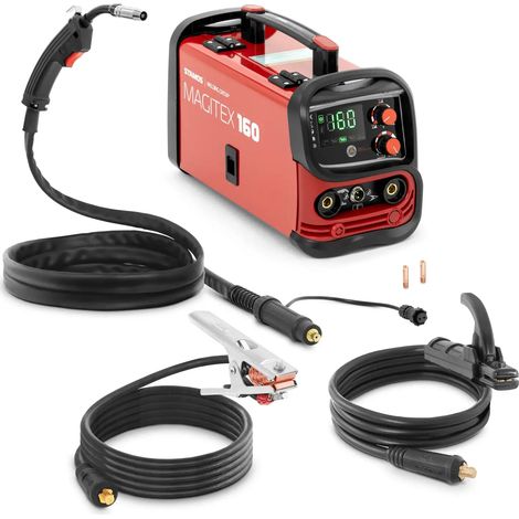 Saldatrice professionale a filo animato 160 A ciclo di lavoro 60% TIG LIFTARC MMA acciaio rosso 140009716