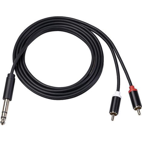 6,35 mm Klinke auf 2 Cinch-Aux-Audio-Splitterkabel für Fernseher, PC, Verstärker, DVD-Player und Lautsprecher (1/4)