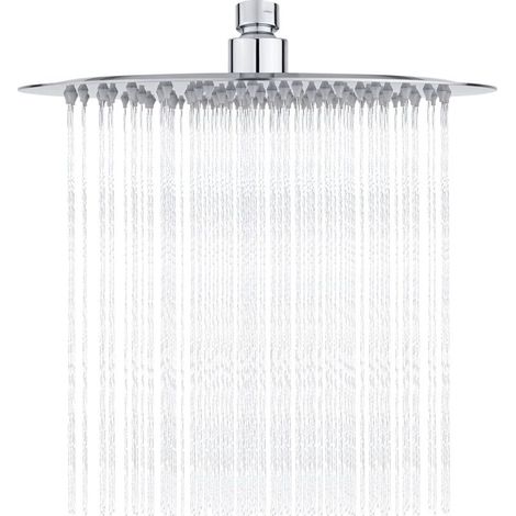 Stainless Steel Shower Head - Water Saving Shower, 25CM Round Shower Head, Universal Rain Shower Head 1/2 Inch Thread, 360° Rotatable, 30° Tiltable, Easy to Install and Clean