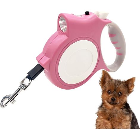 Laisse pour chien lumineuse à LED : laisse rétractable de 16 pieds pour chiens de petite et moyenne taille, sûre et pratique à tenir la nuit (1/5)