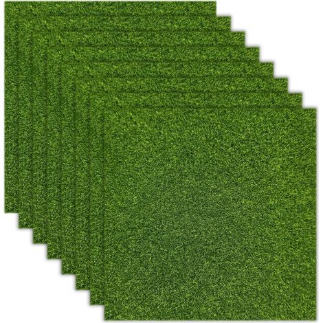 8 Pièces Herbe de Mousse Miniature, 15 ×15cm Fausse Pelouse Faux Gazon, Gazon Artificiel, Faux Gazon Balcon pour Création de Mini-Paysages, Petit Jardin D'agrément, Bricolage (1/5)