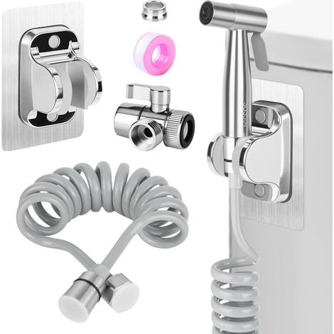 Douchette Wc Kit Complet, Jet Toilette Wc Inoxydable, pour Wc, Hygiène Personnelle (G1/2''-3/8'') (B)