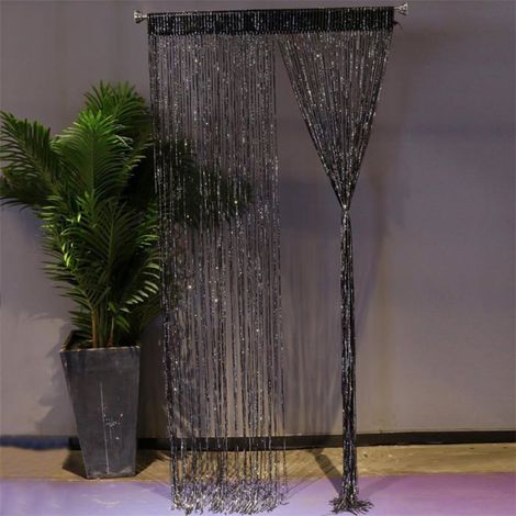 Rideau Fil Anti Mouche - 1 x 2 M - Pour Porte Extérieure Intérieure - Cloison Séparation Pièces - Lot de 2 (1/5)