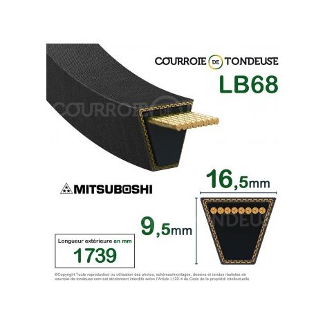 Courroie de coupe KUBOTA CA1380