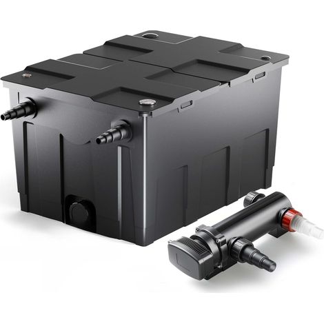 SunSun Komplettset: CBF-550 Teichfilter bis 60000 L Teichfilteranlage als Durchlauffilter, CUV-318 Teichklärer UVC Klärer mit 18 Watt UV-C Leistung (1/5)