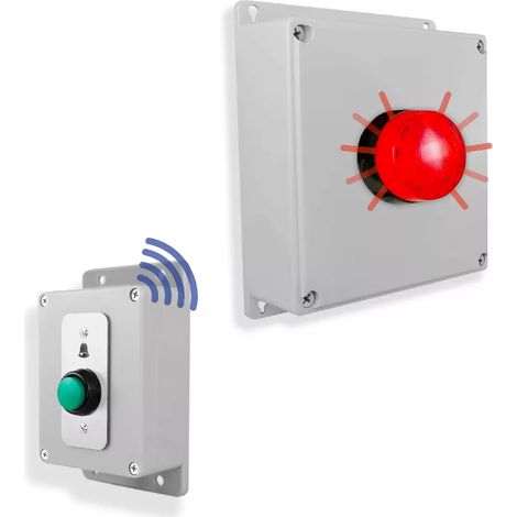 Kit sonnette sans-fil avec flash - Haute-résistance / 800m / 1 bouton pro autonome sur piles (Gamme PROTECT 800) (1/5)