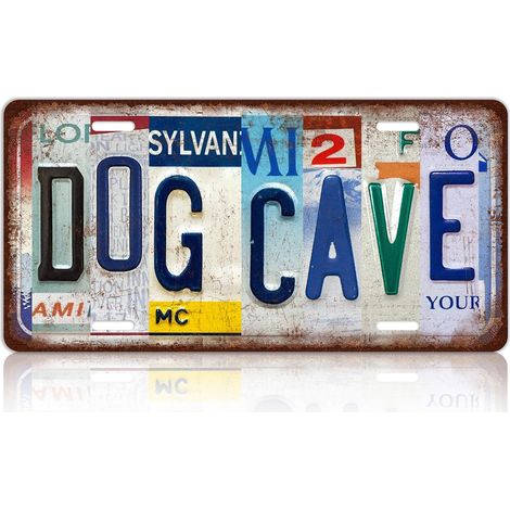 Plaque murale en métal style rétro 12x6 pouces, décoration vintage pour garage, bar ou abri de jardin, design original de plaque d'immatriculation. (1/5)