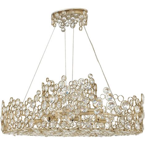 Lampadario grande Anya cristalli argento cromo 10xE14 Hinkley (1/2)
