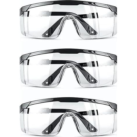 Gafas de protección antivaho, anti-UV y antirrayaduras para 3 piezas, adecuadas para el lugar de trabajo, construcción, bricolaje, laboratorio, soldadura y química (1/5)