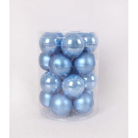 TrendLine Weihnachtskugeln aus Glas Ø 6 cm sky blue 20 Stück Weihnachtskugel