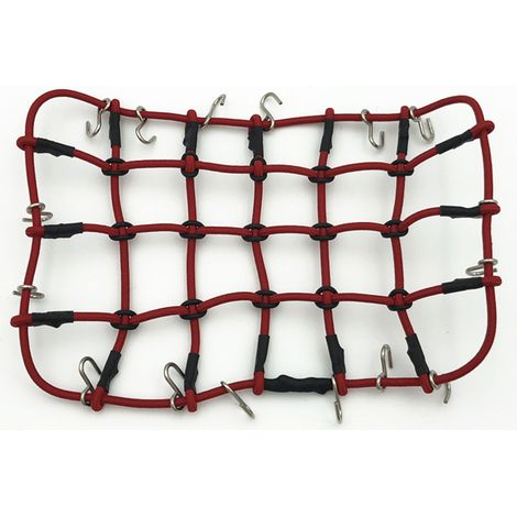 Filet à bagages pour moto 1:10, 110x190mm, rouge, adapté pour voiture radiocommandée (1/5)
