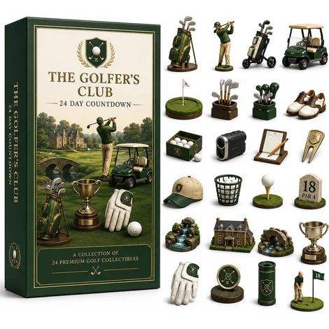 Calendrier de l'Avent Sportif 2026 - Boîte Surprise Calendrier de l'Avent S - Boîte Surprise Club de Golf 2026 - 26183CM (Épaisseur acrylique 3mm)