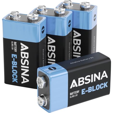 Absina  9 V Block-Batterie Alkali-Mangan 580 mAh 9 V 4 St.