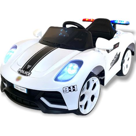 Macchina elettrica polizia bianca per bambini con (1/3)