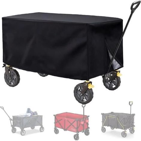 Schutzhülle für Transportwagen - Schwarz - 137x56x61 cm - Wasserdicht - UV-beständig - Faltbar