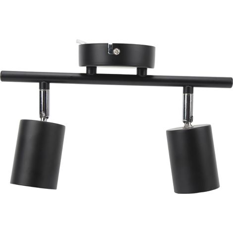 Kit d'éclairage sur rail LED à 2 spots, rail de 27,4 cm (10,8 pouces), rotation à 90°, compatible avec ampoules GU10.
