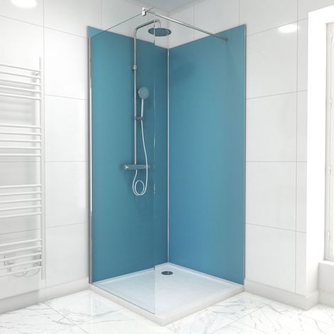 PACK PANELES PARED AZUL EN ALUMINIO CON PERFIL EN ESQUINA ACABADO BRILLANTE 90X90 WALL`IT