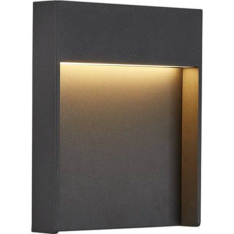 SLV Illuminazione, vialetti, ingressi, Spot LED Esterno, Lampada da Giardino / IP65 3000/4000K 14W 460lm 14 W, Flatt apparecchio a Parete 3000K Antracite (1/4)