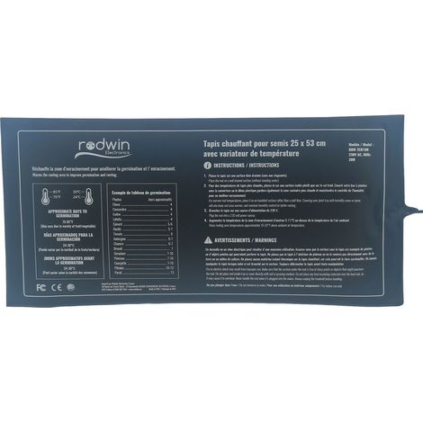 Tapis chauffant 20W - Avec variateur - RODWIN Electronics (1/4)