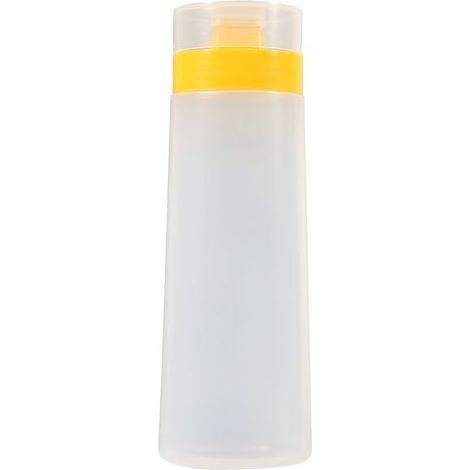 Bouteille à sauce compressible 4 trous en résine sécurisée pour ketchup, confiture, mayonnaise, huile d'olive - Jaune/Rouge (1/5)