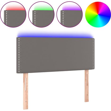 Maison Exclusive - LED Kopfteil Grau 100x5x78/88 cm Kunstleder
