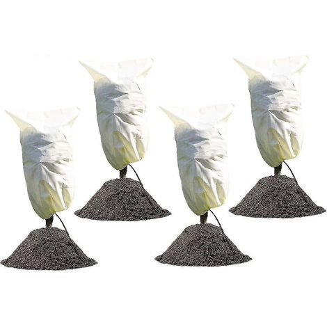 Lot de 4 protections hivernales pour plantes, voile d'hivernage, protection hivernale pour arbres, protection hivernale pour palmiers (ajustable) (1/5)