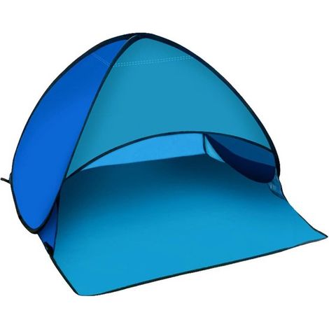 Tenda da spiaggia a montaggio rapido, protezione solare, relax all'aperto, struttura antivento, 59 x 78 x 49 cm, azzurro cielo (1/5)