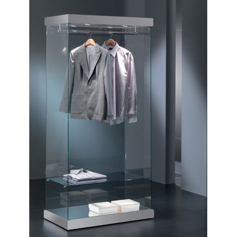 Vetrina 4  Faretti Led 4000K - Tubo Appendiabiti -93x53x200h - Cristalli Temperati Made in Italy (1/3)