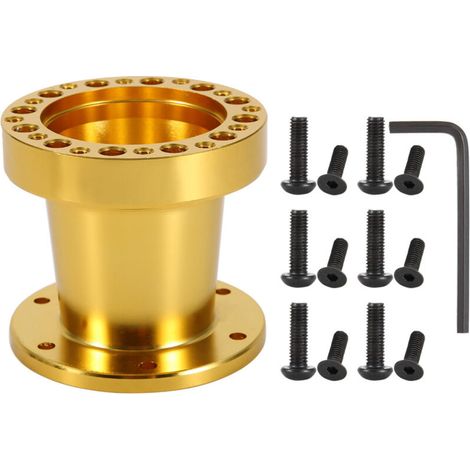 Separador de rueda universal de 3 pulgadas en aluminio anodizado dorado, kit completo de adaptación de llanta (4 piezas)