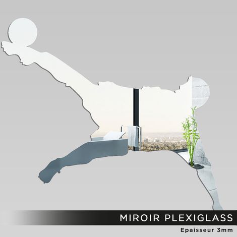 Miroir Plexiglass - Joueur de foot - 12x20 cm (1/2)