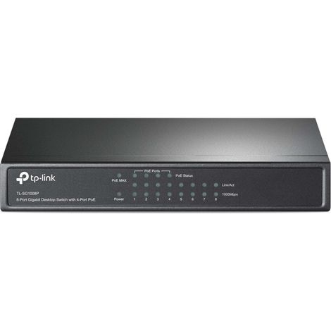 TP-Link TL-SG1008P Gestito Gigabit Ethernet (10/100/1000) Supporto Power over Ethernet (PoE) Grigio