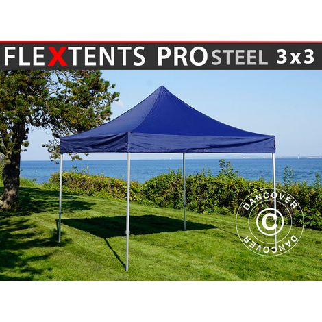 Pop up gazebo FleXtents PRO Steel 3x3 m Dark blue