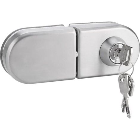 verrou porte en acier inoxydable Serrure de sécurité anti-vol Serrure de porte coulissante à poussoir sans cadre avec clés (1/4)