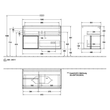 Villeroy & Boch F651HJGM Meuble sous-lavabo Finion F65